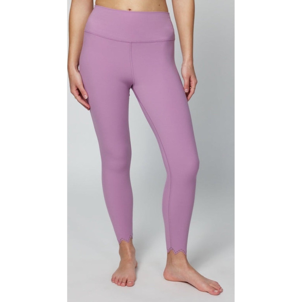 Spiritual Gangster Felicity Dream Tech Legging Lavender Scallop Hem Yoga Gym S‎